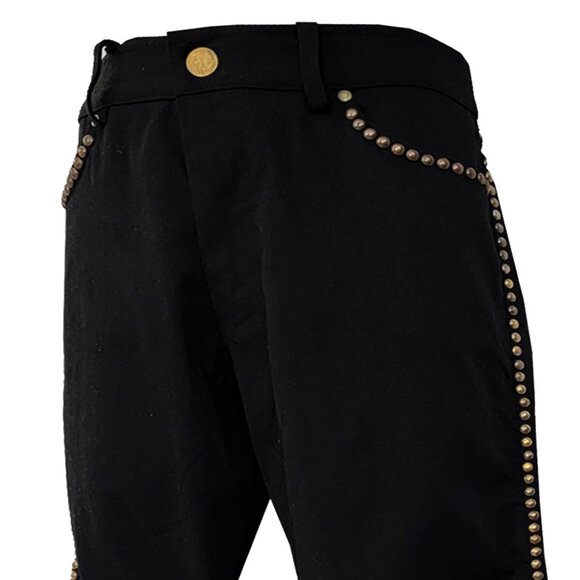 One Way to Rock Embellished Men's Black Pants - Picture 1 of 8
